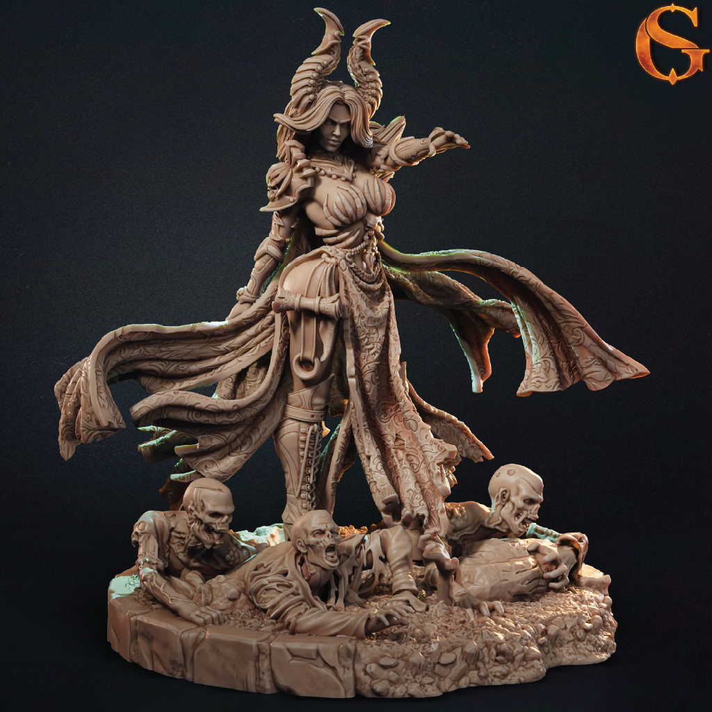 Paleandra, Necromancer | Tiefling Miniature | 3D Resin Print