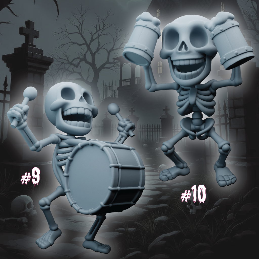 Funny Skeletons | Undead Miniatures | 3D Resin Print