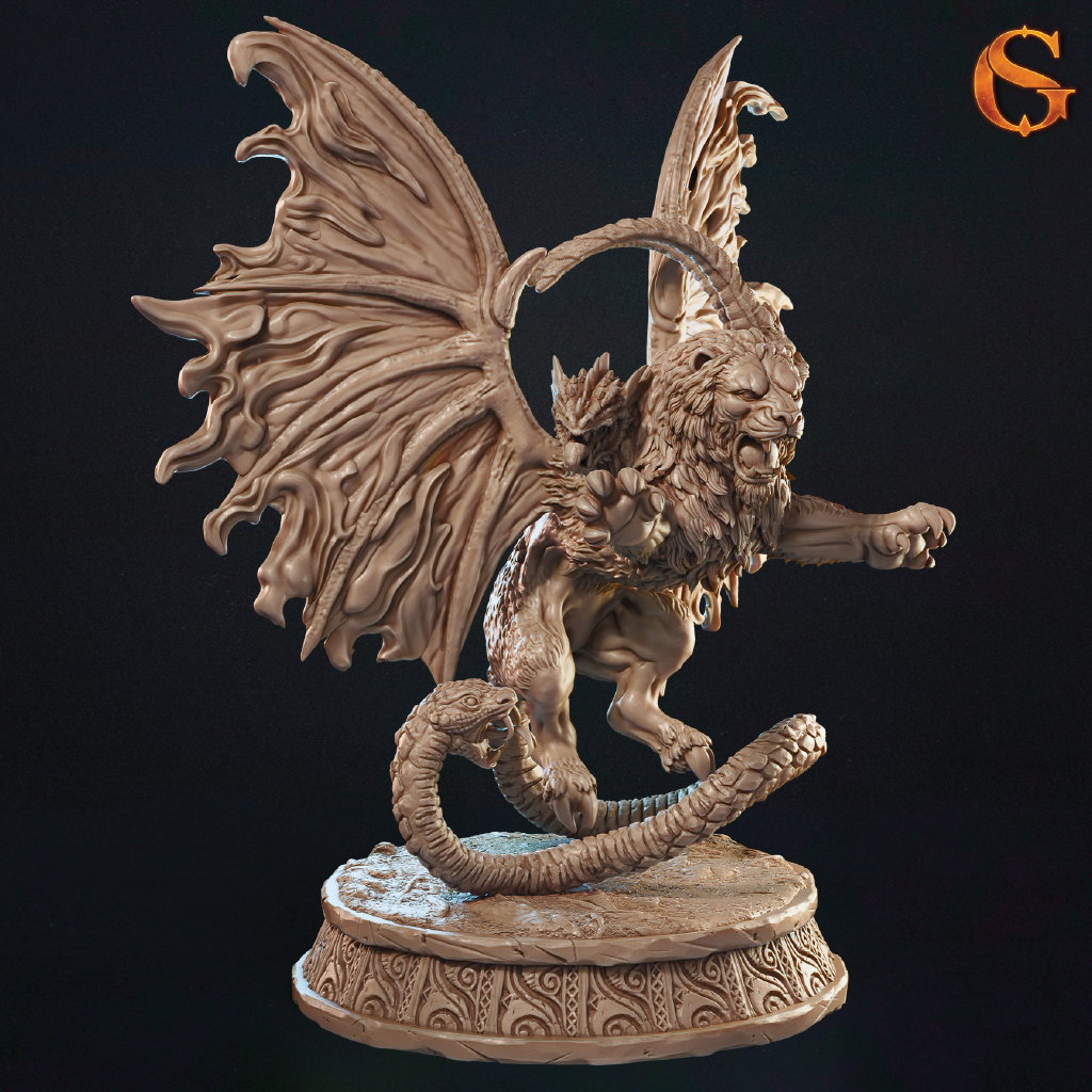 Burning Chimera | Mythical Miniature | 3D Resin Print