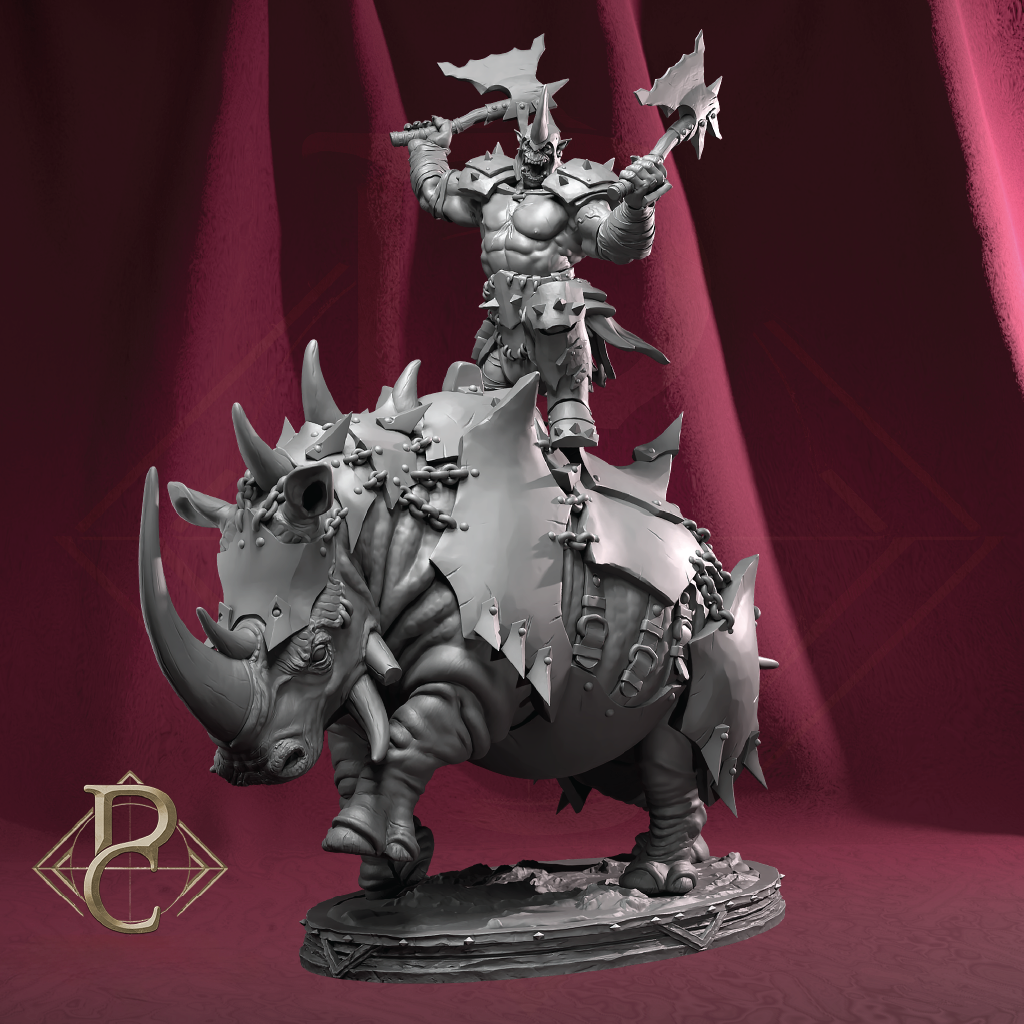War Rhino | Beast Miniature | 3D Resin Print
