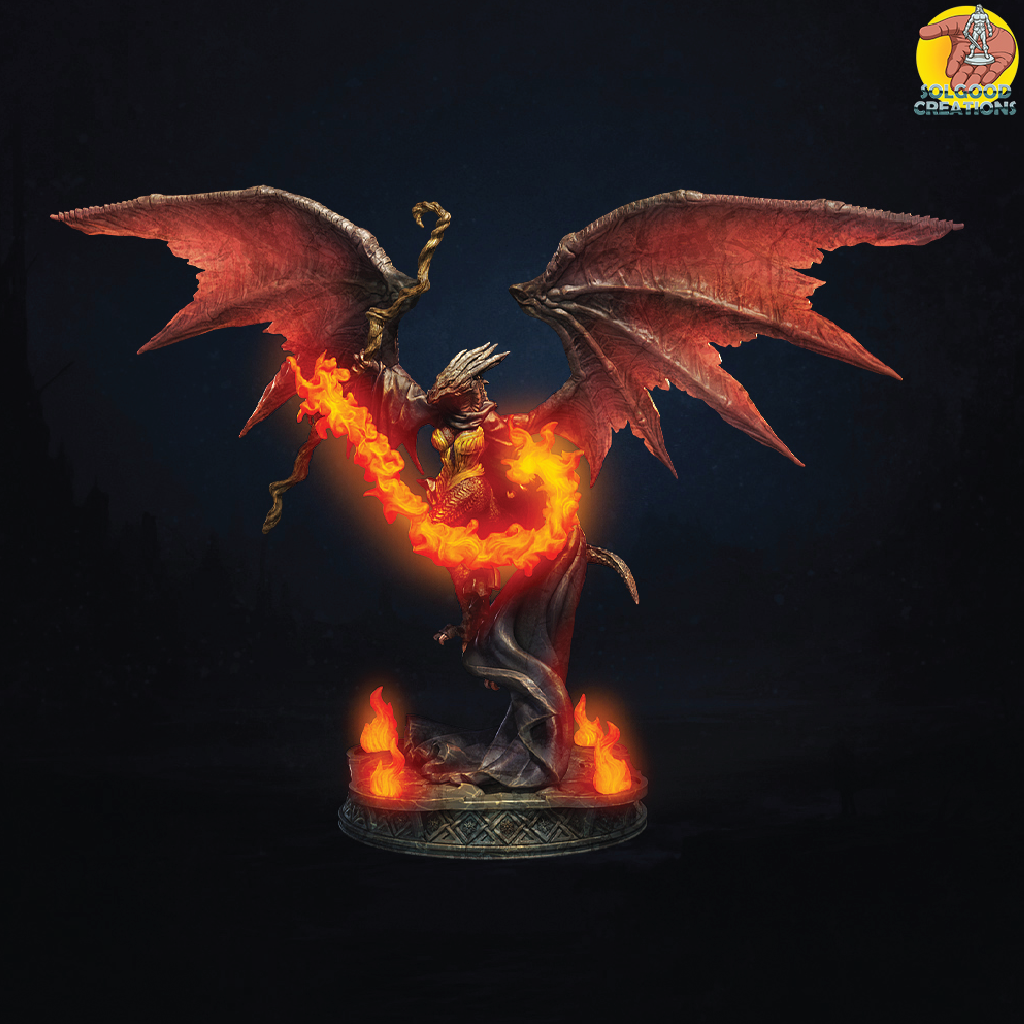 Dragonborn Sorceress | Dragonkin Miniature | 3D Resin Print