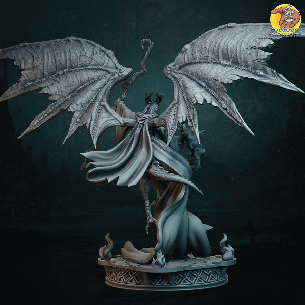 Dragonborn Sorceress | Dragonkin Miniature | 3D Resin Print