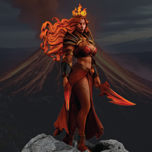 Pele, Goddess of Fire | Hawaiian Miniature | 3D Resin Print