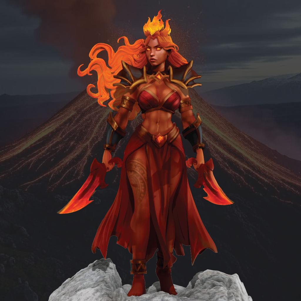 Pele, Goddess of Fire | Hawaiian Miniature | 3D Resin Print