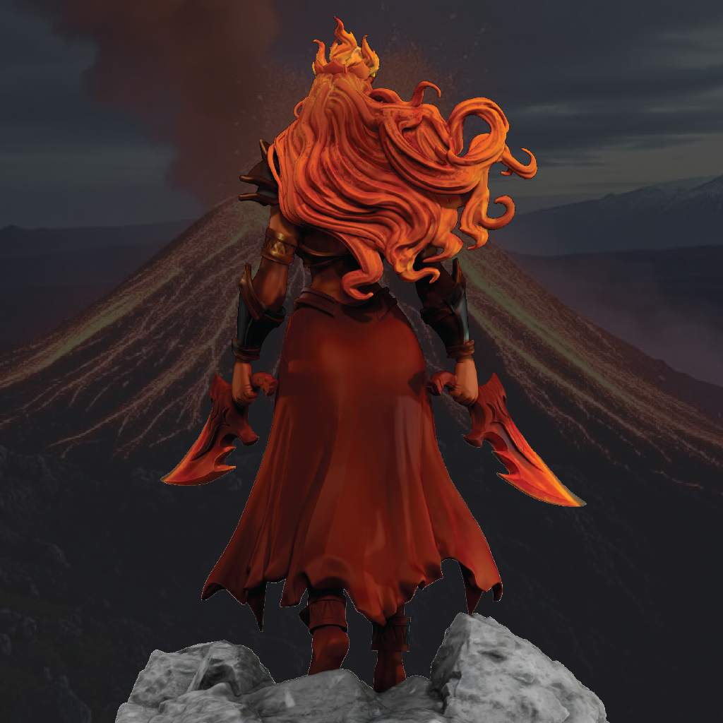 Pele, Goddess of Fire | Hawaiian Miniature | 3D Resin Print