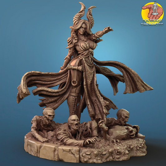 Paleandra, Necromancer | Tiefling Miniature | 3D Resin Print