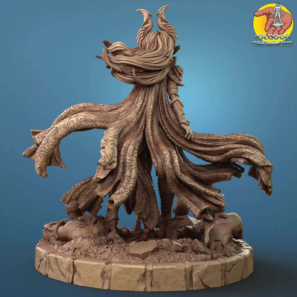 Paleandra, Necromancer | Tiefling Miniature | 3D Resin Print