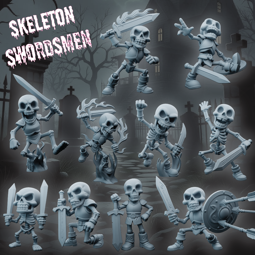 Skeleton Swordsmen | Undead Miniatures | 3D Resin Print