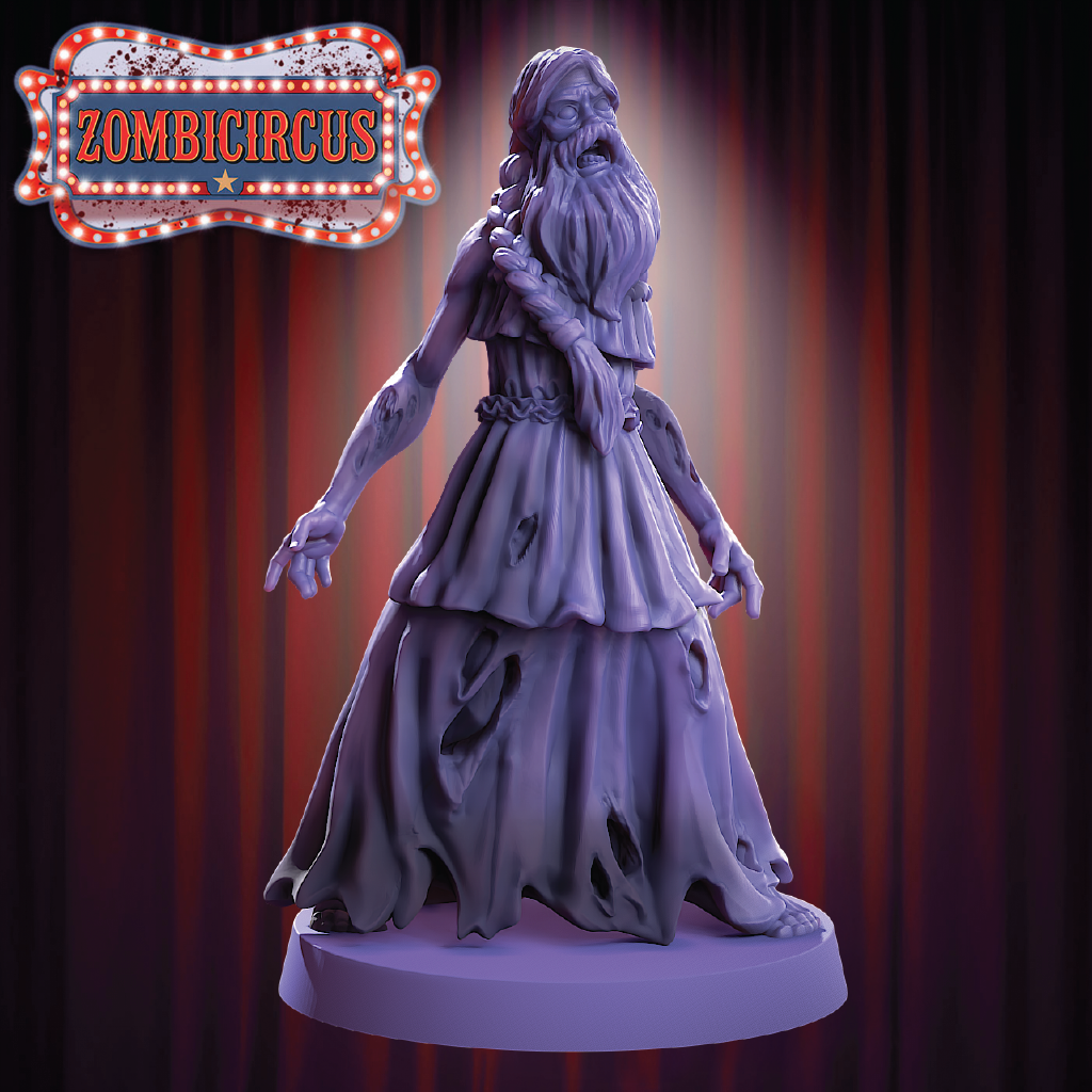 Bearded Woman | Zombie Miniature | 3D Resin Print