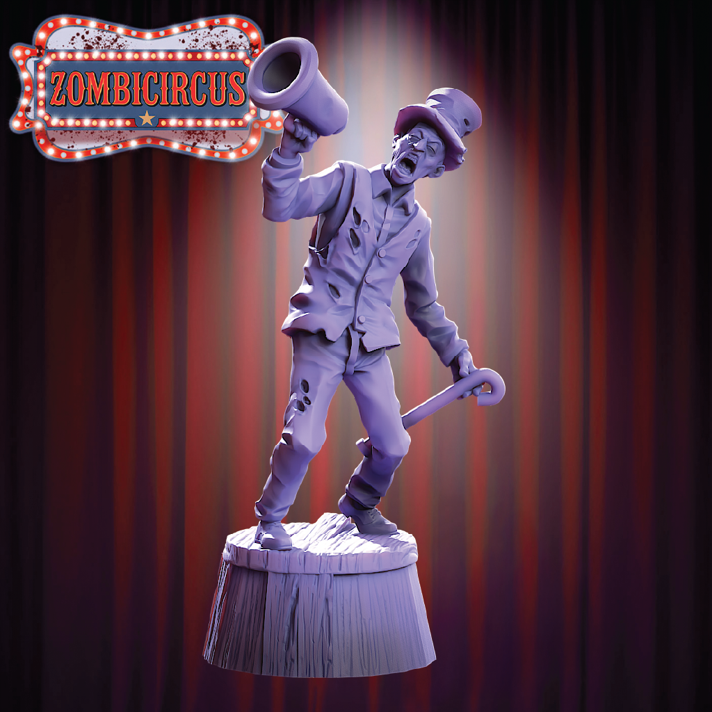 Carnival Barker | Zombie Miniature | 3D Resin Print