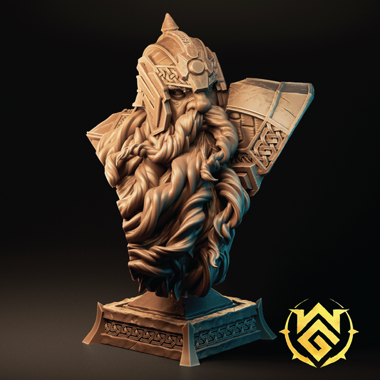 Render of a dwarf cleric miniature bust
