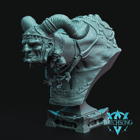 The Horned Witch | Crone Miniature | 3D Resin Print