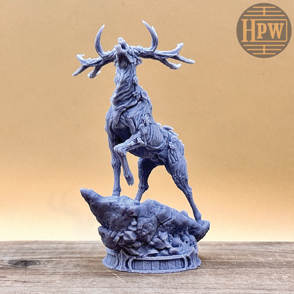 Arsen, Horns of Hell | Undead Stag Miniature | 3D Resin Print