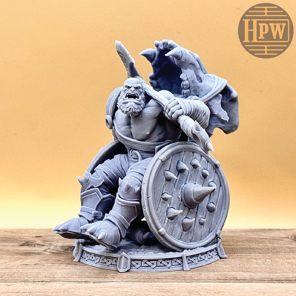 God Hewer Groc | Orc Barbarian Miniature | 3D Resin Print