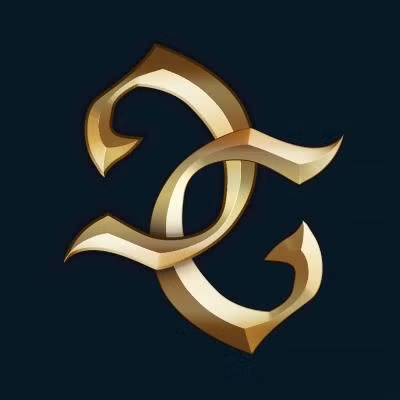 The GG icon for Great Grimoire, in gold on a dark blue background.