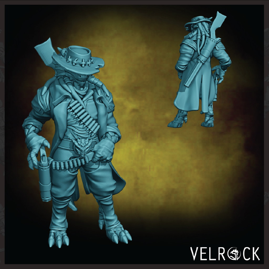 Male Dragonfolk Gunslinger | 3D Resin Print