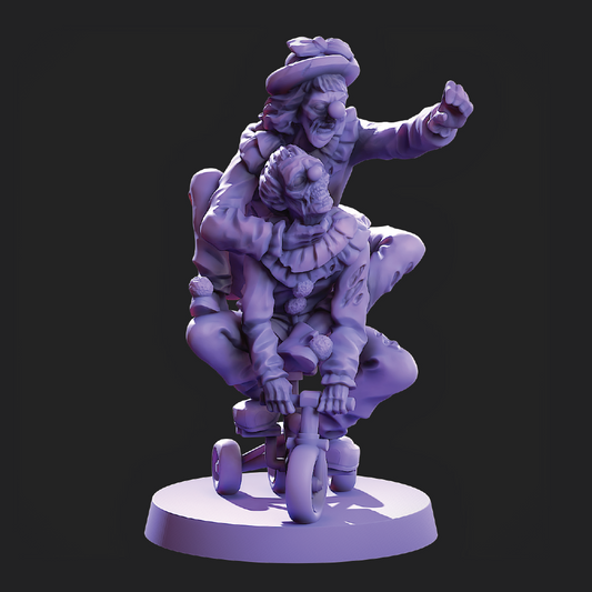 Bicycle Clowns | Zombie Miniature | 3D Resin Print