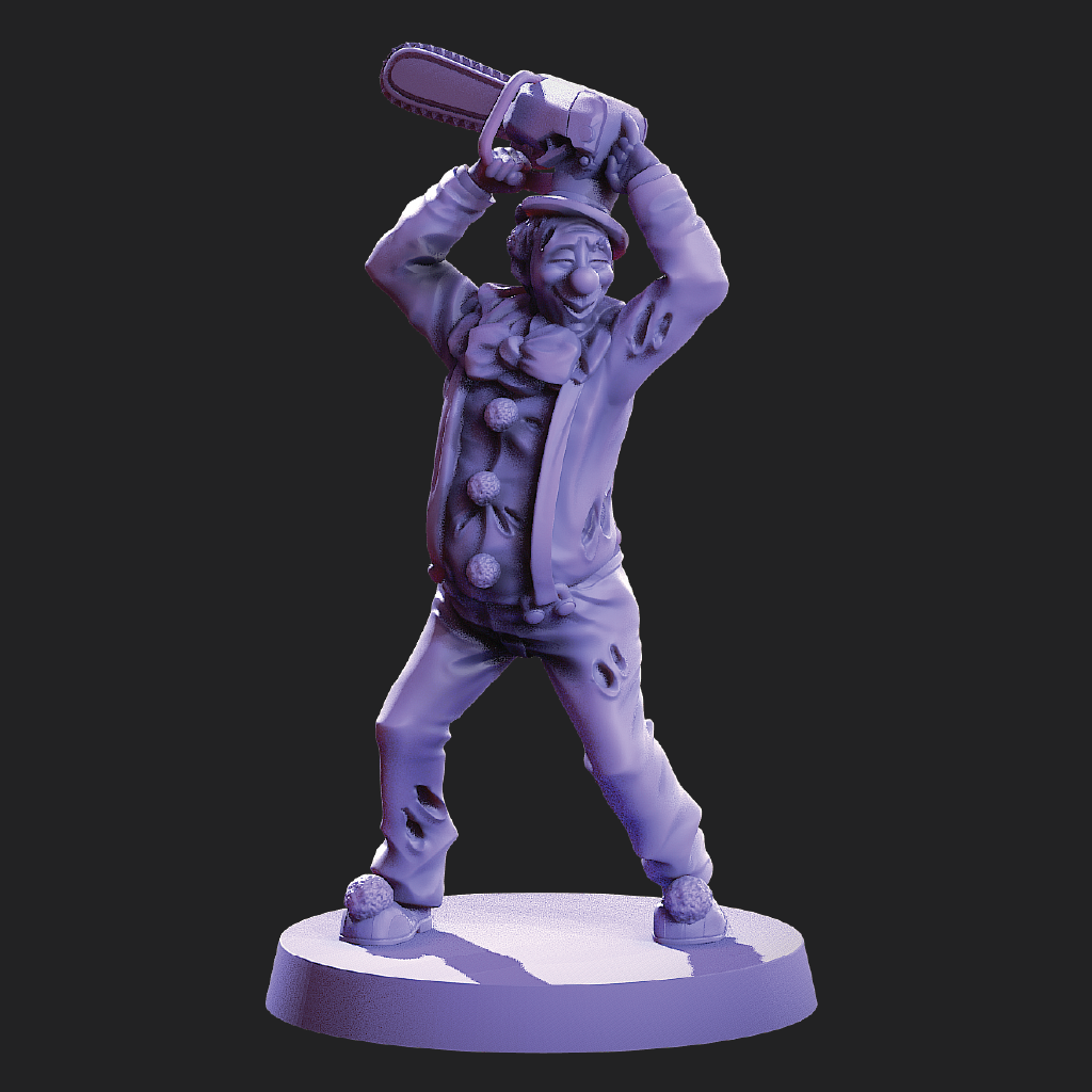 Chainsaw Clown | Zombie Miniature | 3D Resin Print
