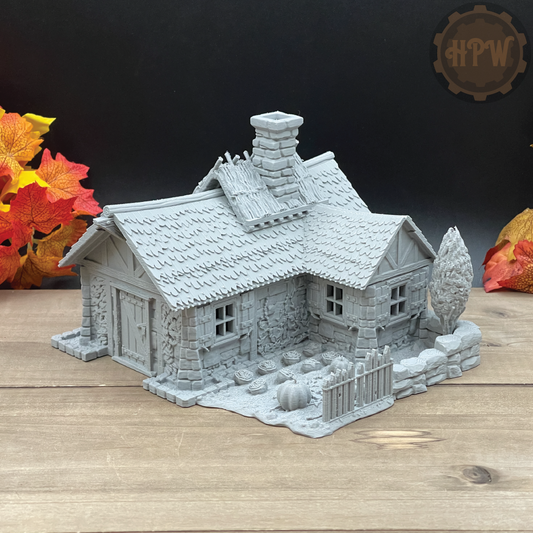 Pumpkin Cottage | Farming House | Miniature Gaming Terrain Kit | 3DP4U | Medieval Town Set 4