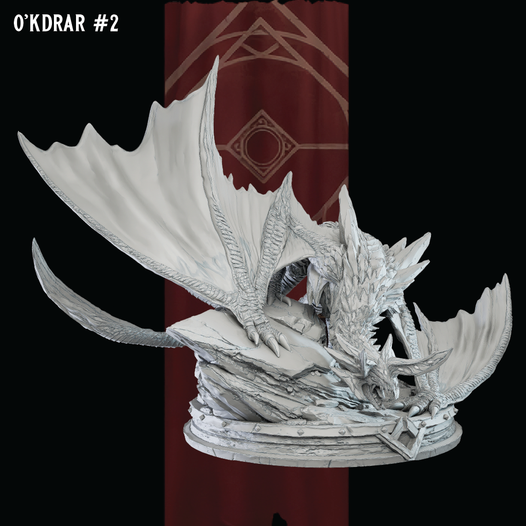 O'kdrar, the Winged Threat | Dragon Miniature | 3D Resin Print