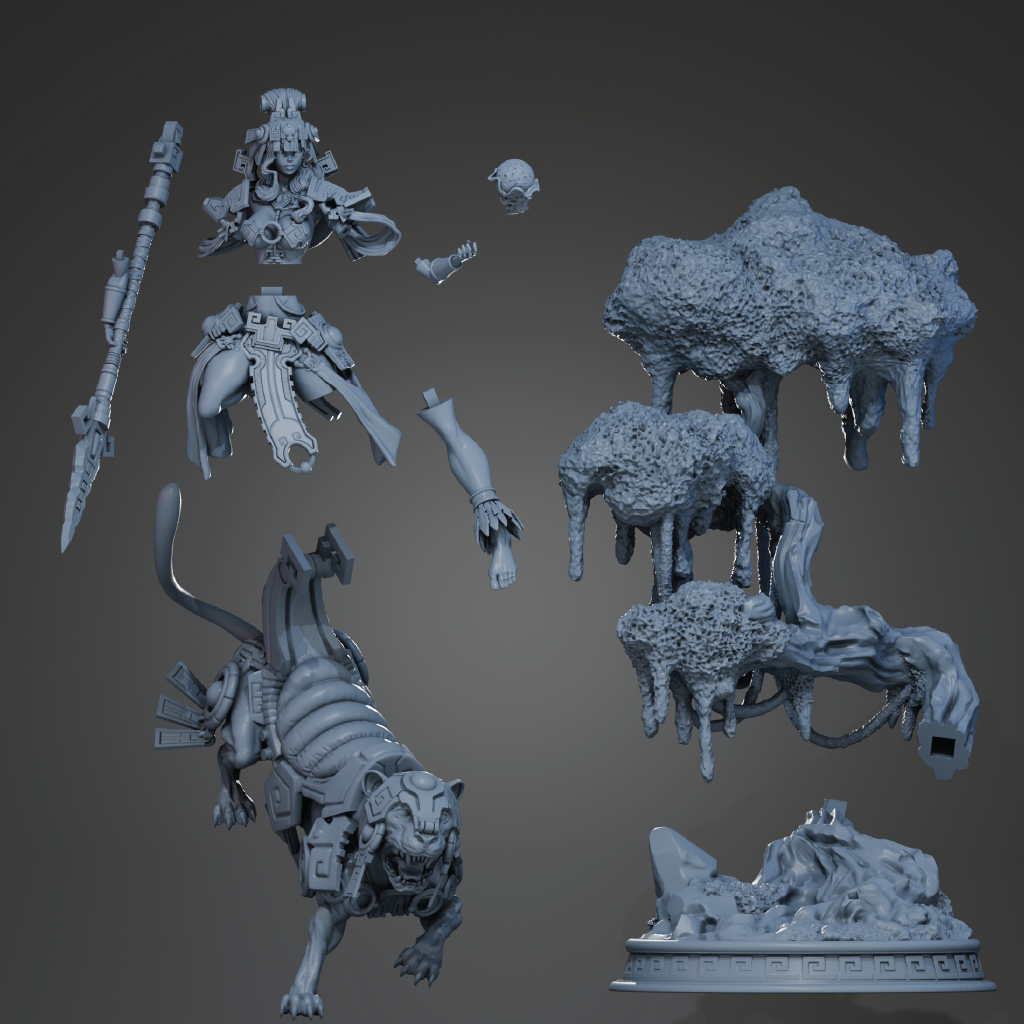 Moon Goddess Awilix | Mayan Miniature | 3D Resin Print