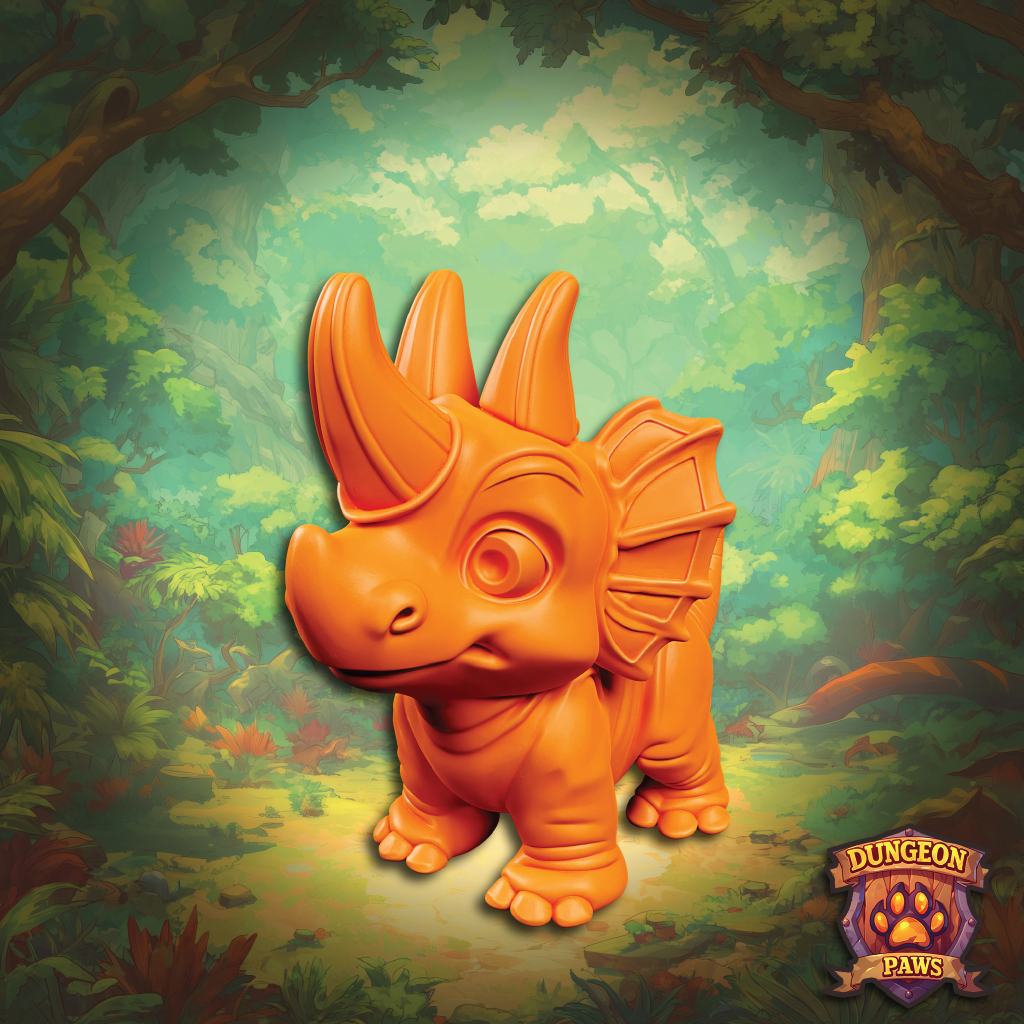 Topsy Triceratops | Dinosaur Miniature | 3D Resin Print