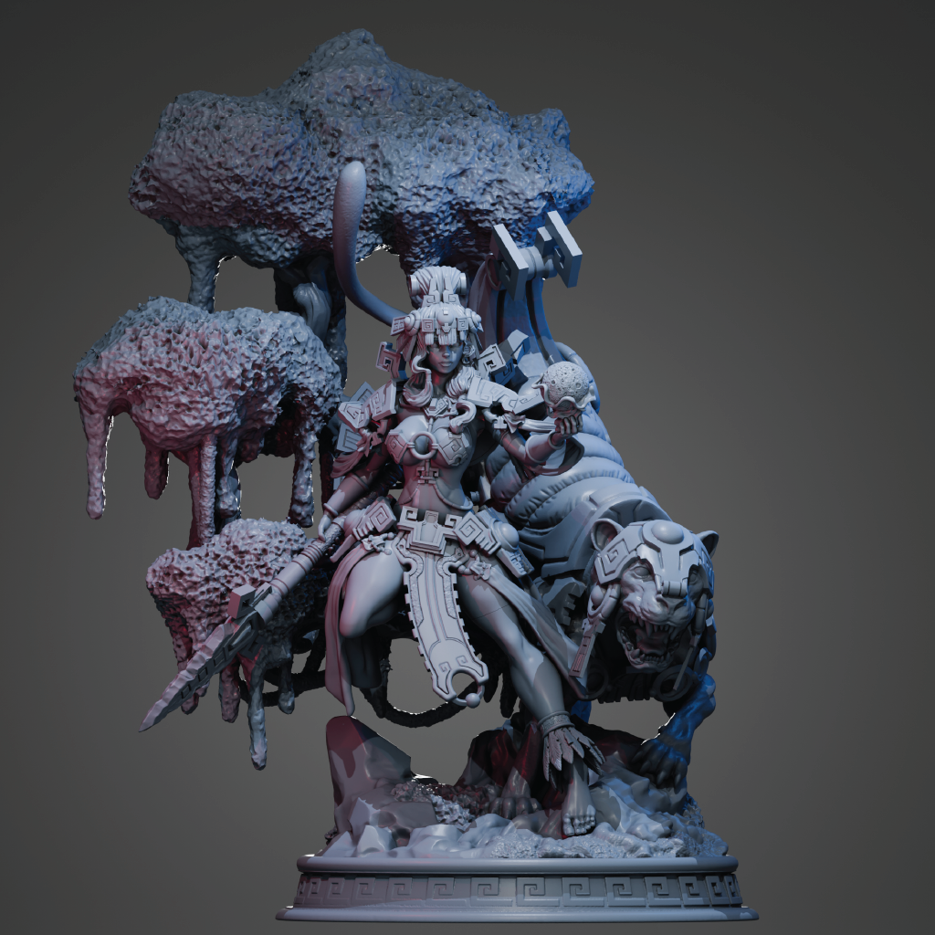 Moon Goddess Awilix | Mayan Miniature | 3D Resin Print