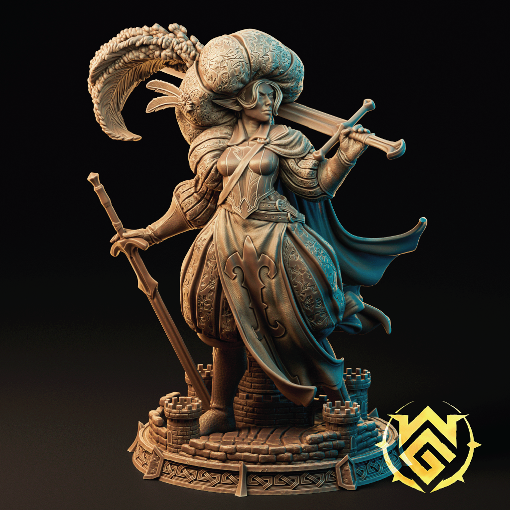Adalinda, Blade Queen | Swordmaster Miniature | 3D Resin Print