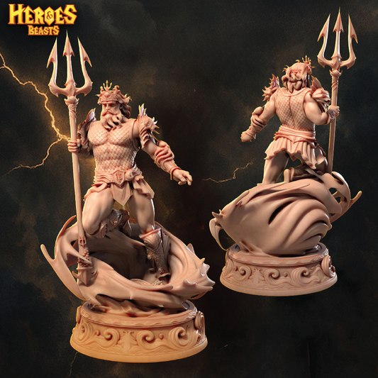 Poseidon, Lord of the Sea | Greek God Miniature | 3D Resin Print