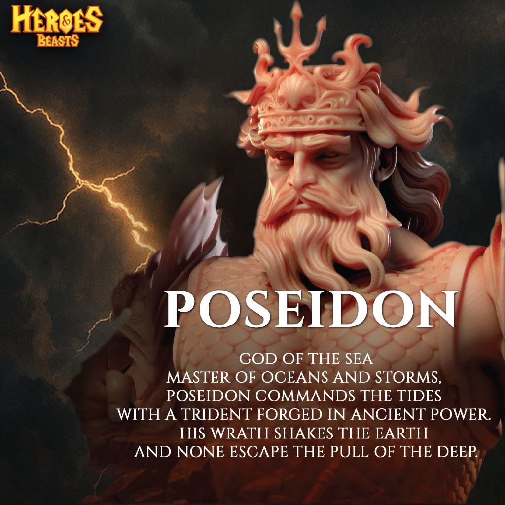 Poseidon, Lord of the Sea | Greek God Miniature | 3D Resin Print