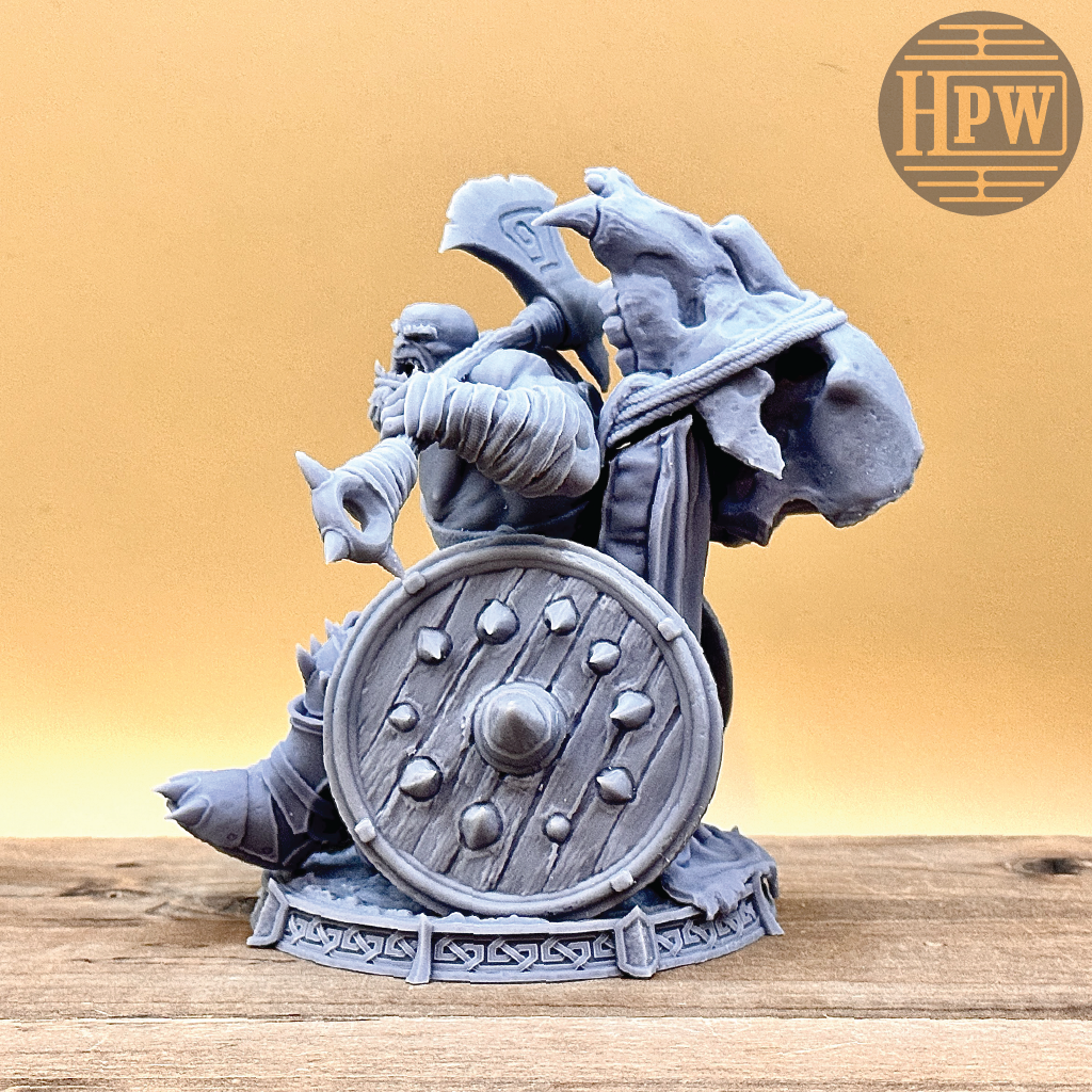 God Hewer Groc | Orc Barbarian Miniature | 3D Resin Print
