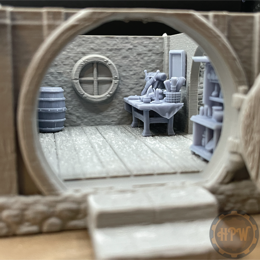 Founder's Cottage Furnishings | Tabletop Decorations | Miniature Gaming Scatter Terrain | Phoenix Foundry