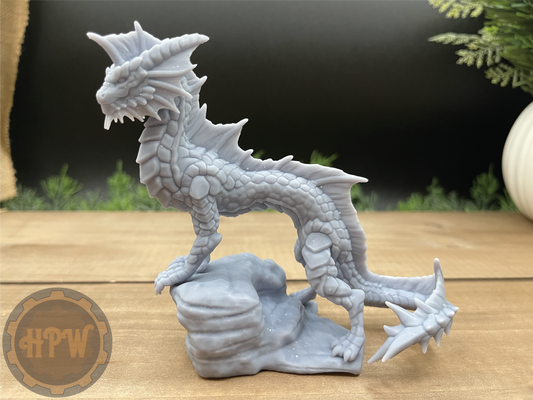Dragon miniature made with grey UV resin designed by Velrock