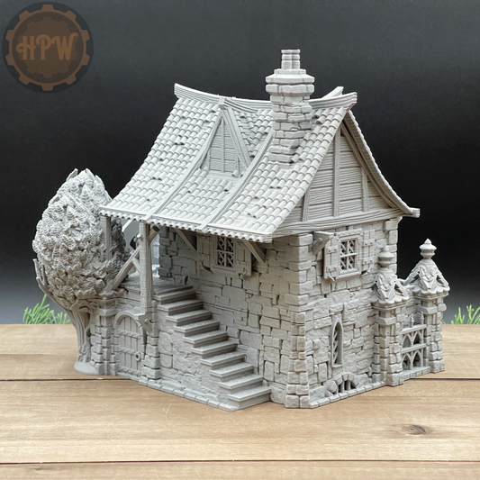 Watermill House | Wheel House | Miniature Gaming Terrain Kit | 3DP4U | Medieval Town Set 2