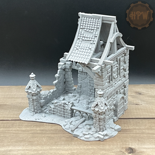 Ruins | Abandoned House | Miniature Gaming Terrain Kit | 3DP4U | Medieval Town Set 2