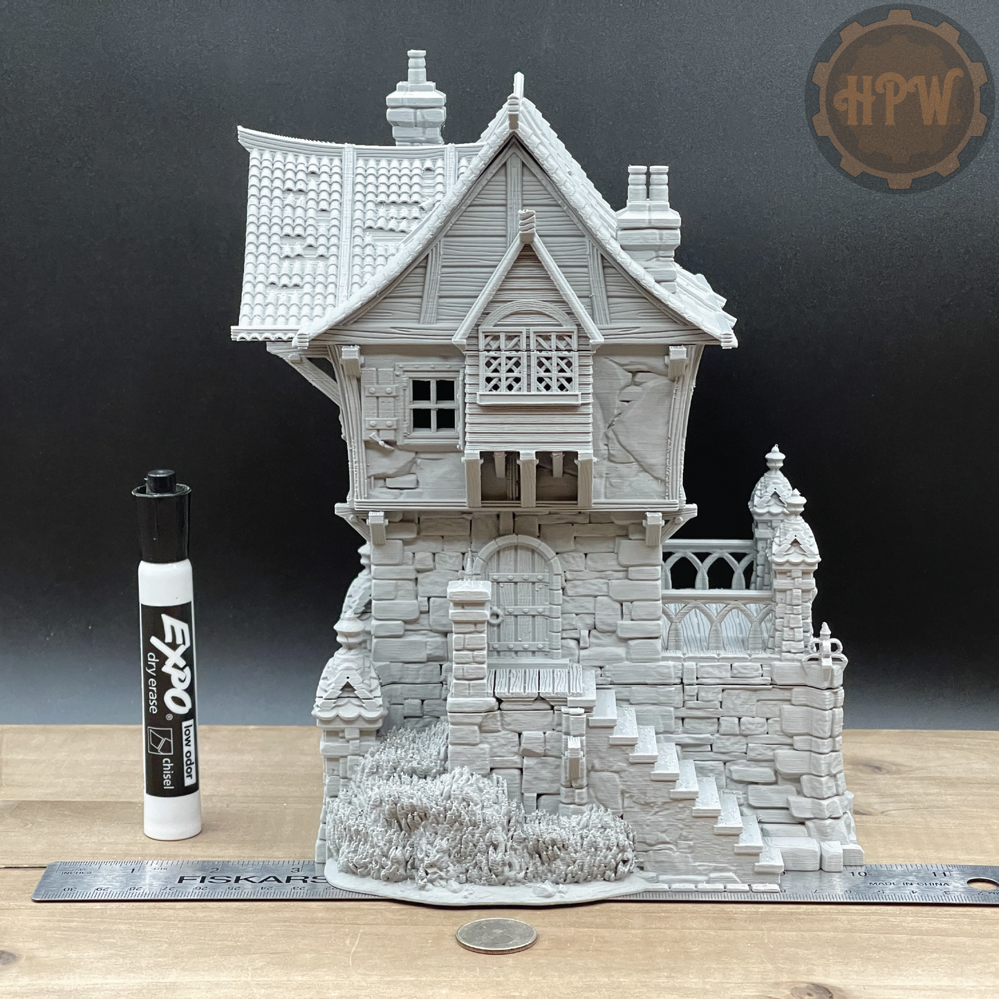 Tombstone Residence | Renaissance House | Miniature Gaming Terrain Kit | 3DP4U | Medieval Town Set 2