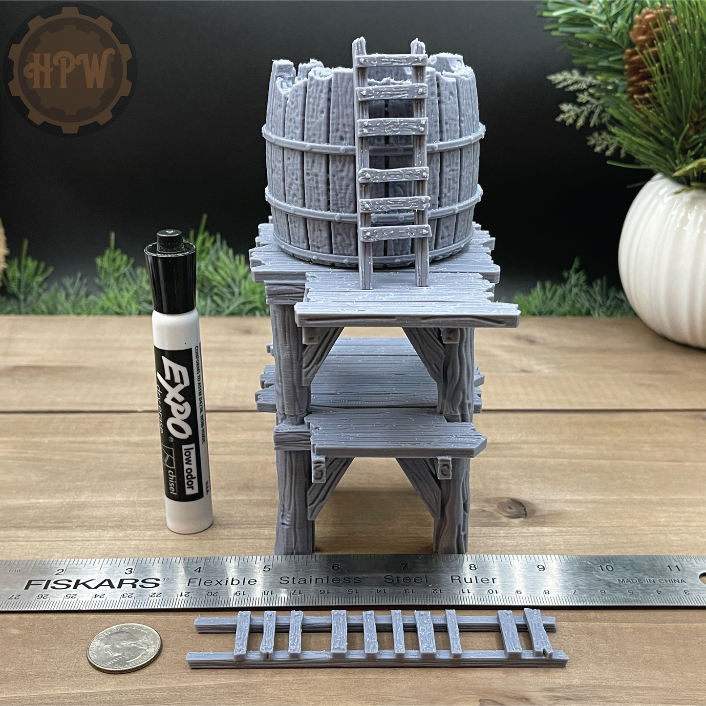 Water Tower | Rain Catcher | Miniature Gaming Terrain Kit | GameScape3D | Sea Stack Cove