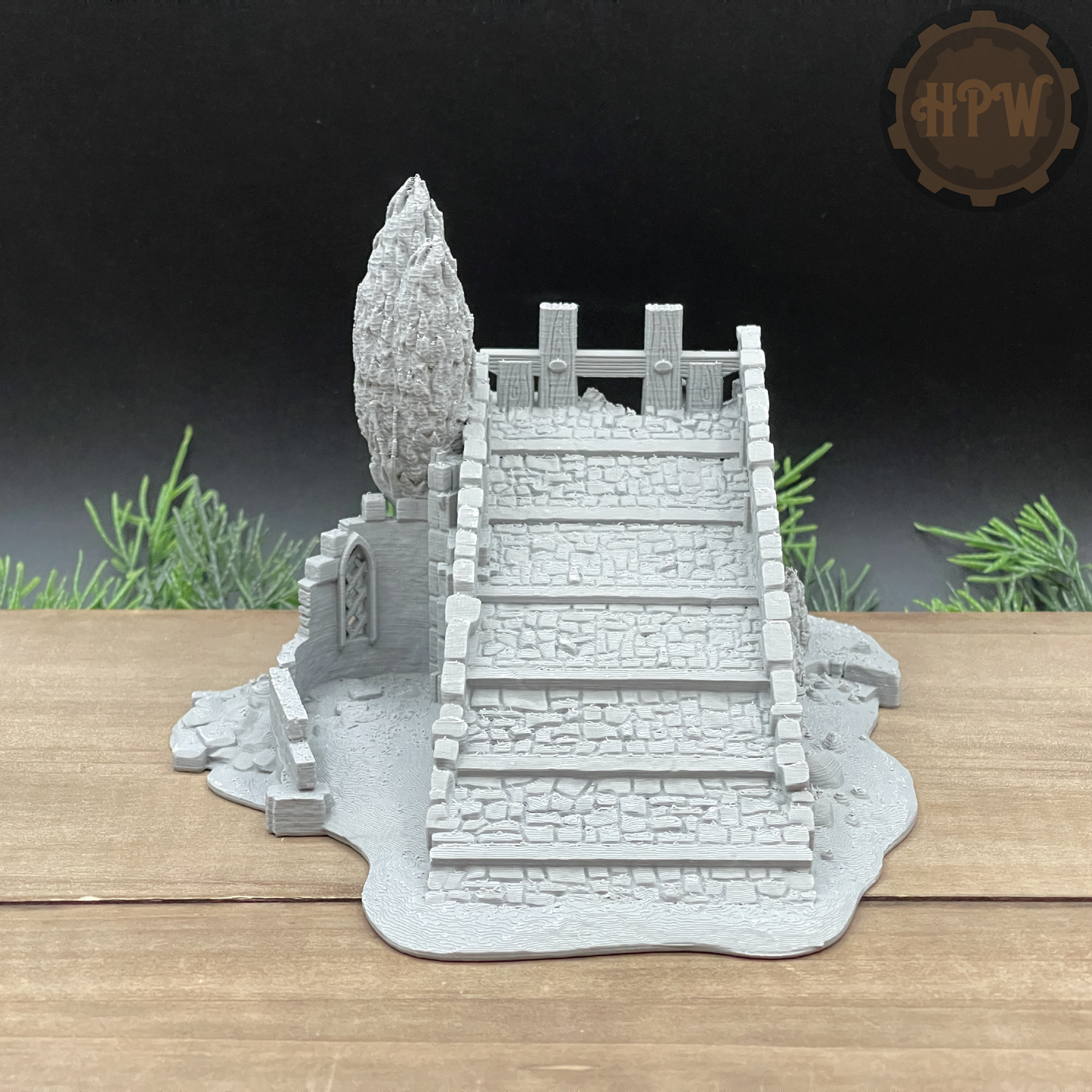 Bridge Half | Broken Roadway | Miniature Gaming Terrain Kit | 3DP4U | Medieval Town Set 2