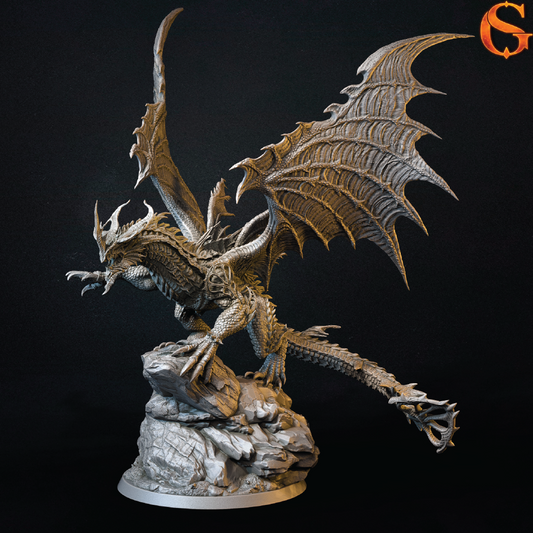 Archoclonius | Gold Dragon Miniature | 3D Resin Print