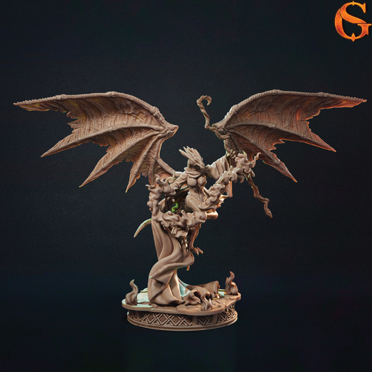 Dragonborn Sorceress | Dragonkin Miniature | 3D Resin Print