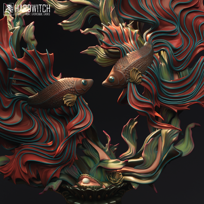 Cockerel Fish | Aquatic Diorama | 3D Resin Print