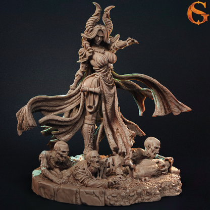 Paleandra, Necromancer | Tiefling Miniature | 3D Resin Print
