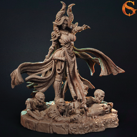 Paleandra, Necromancer | Tiefling Miniature | 3D Resin Print