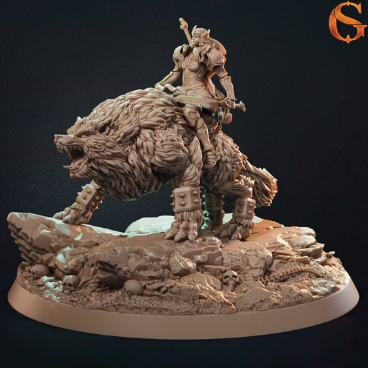 Wolfmount Cavalier | Warrior Diorama | 3D Resin Print