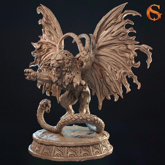 Burning Chimera | Mythical Miniature | 3D Resin Print