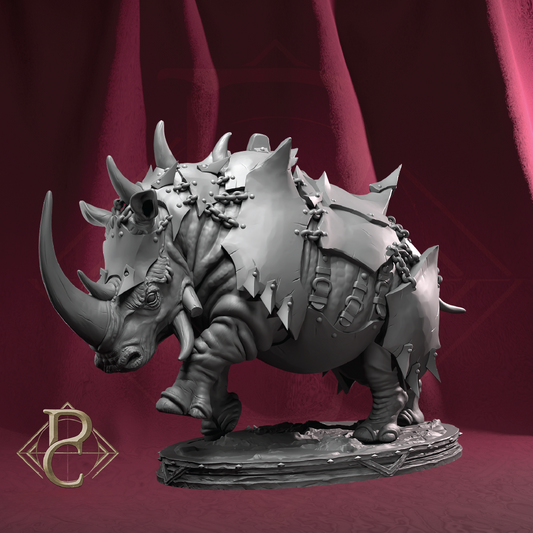 War Rhino | Beast Miniature | 3D Resin Print