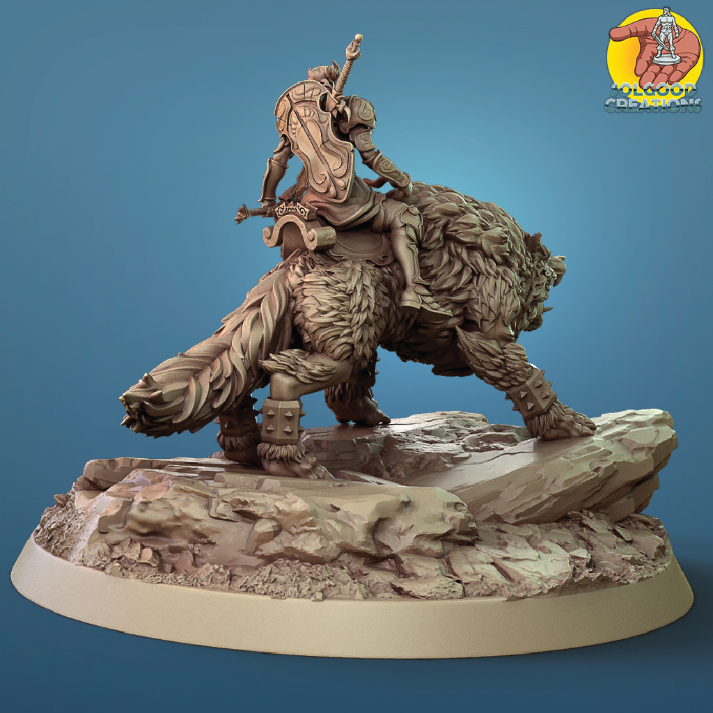 Wolfmount Cavalier | Warrior Diorama | 3D Resin Print