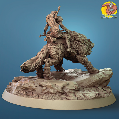 Wolfmount Cavalier | Warrior Diorama | 3D Resin Print