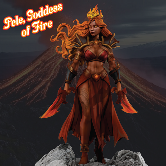 Pele, Goddess of Fire | Hawaiian Miniature | 3D Resin Print