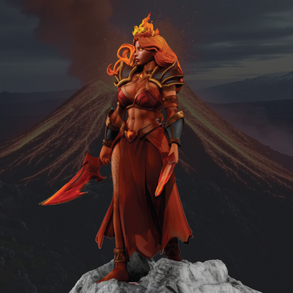 Pele, Goddess of Fire | Hawaiian Miniature | 3D Resin Print